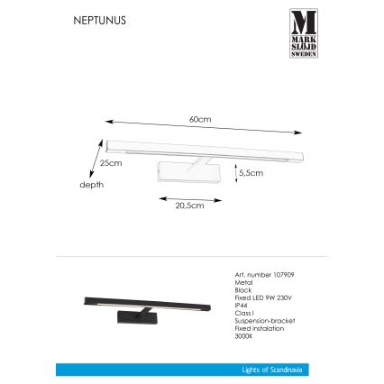 Markslöjd 107909 - Iluminação de espelho de casa de banho LED NEPTUNUS LED/9W/230V IP44