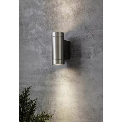 Markslöjd 107917 - Luz de parede de exterior PIPE 2xGU10/35W/230V IP44