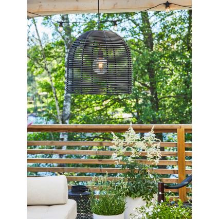 Markslöjd 107990 - Luminária pendente LED para exterior GARDEN24 LED/2,86W/24V IP44 rattan/preta