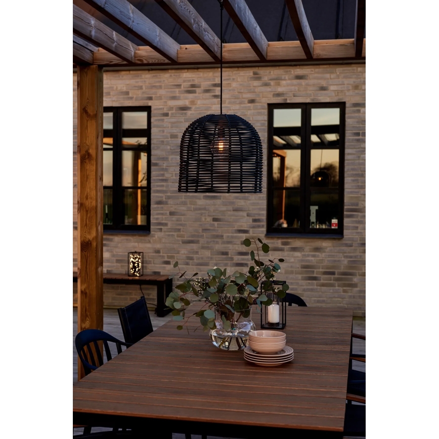 Markslöjd 107990 - Luminária pendente LED para exterior GARDEN24 LED/2,86W/24V IP44 rattan/preta