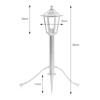 Markslöjd 107991 - Candeeiro exterior LED GARDEN24 LED/3W/24V 39 cm IP44 preto