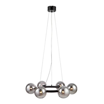 Markslöjd 108051 - Candelabro num fio CIRCLE 6xG9/20W/230V preto antigo
