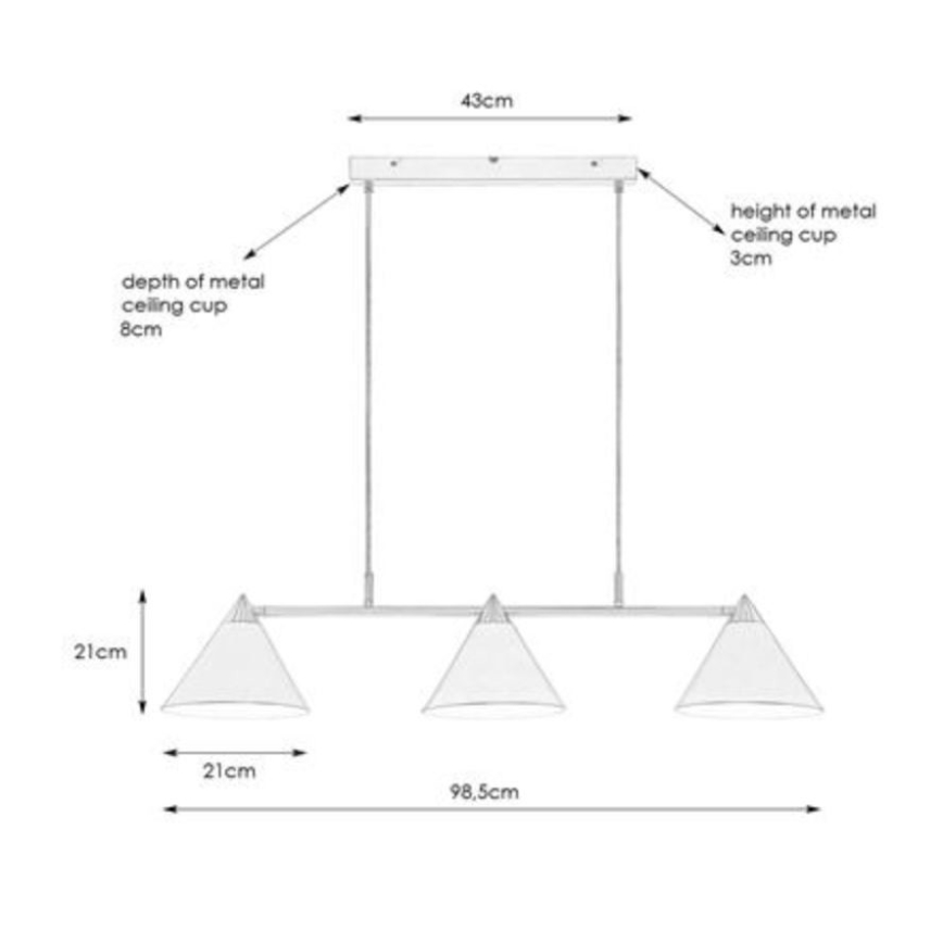Markslöjd 108075 - Candelabro suspenso KLINT 3xE14/40W/230V branco
