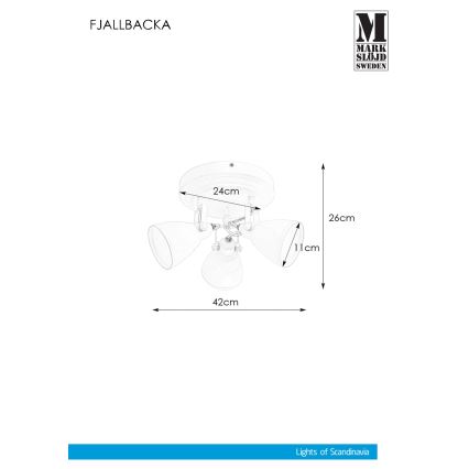 Markslöjd 108083 - Foco de casa de banho FJÄLLBACKA 3xG9/20W/230V IP44 branco