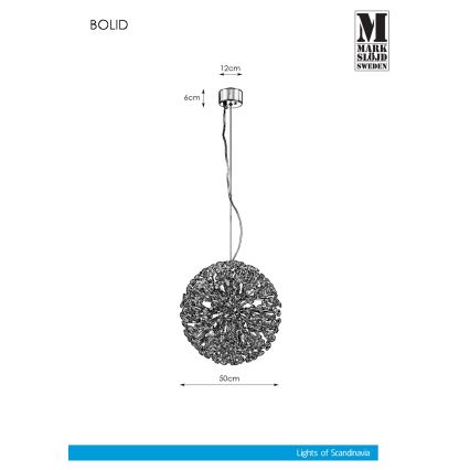 Markslöjd 108101 - Ccandelabro suspenso de cristal BOLID 9xG9/20W/230V