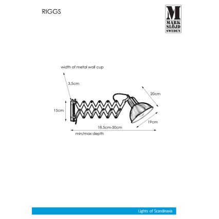 Markslöjd 108105 - Iluminação de parede RIGGS 1xE27/60W/230V preta