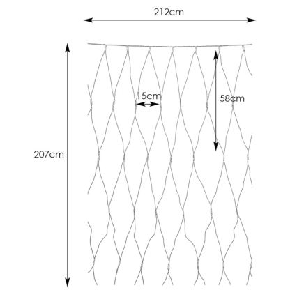 Markslöjd 108178 - LED cortina de Natal para exterior GARDEN24 160xLED/4W/24V 2x2m branca quente