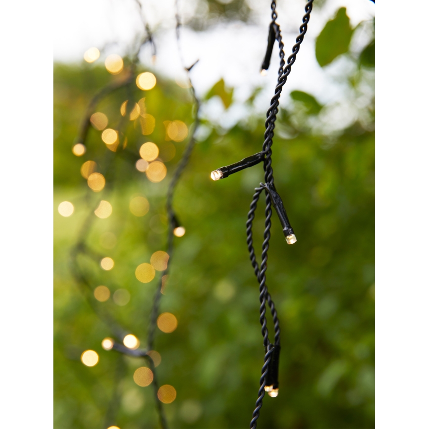 Markslöjd 108179 - LED cortina de Natal para exterior GARDEN24 160xLED/9,6W/24V 3,1m branco quente