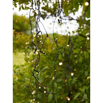 Markslöjd 108179 - LED cortina de Natal para exterior GARDEN24 160xLED/9,6W/24V 3,1m branco quente
