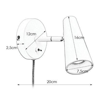 Markslöjd 108199 - Foco de parede CREST 1xGU10/7W/230V branco