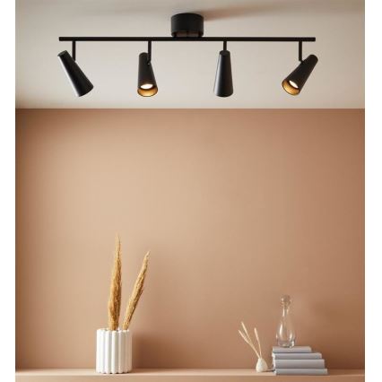 Markslöjd 108202 - Foco CREST 4xGU10/7W/230V preto