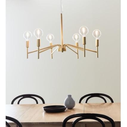Markslöjd 108210 - Candelabro suspenso MONARCH 6xE14/18W/230V dourado