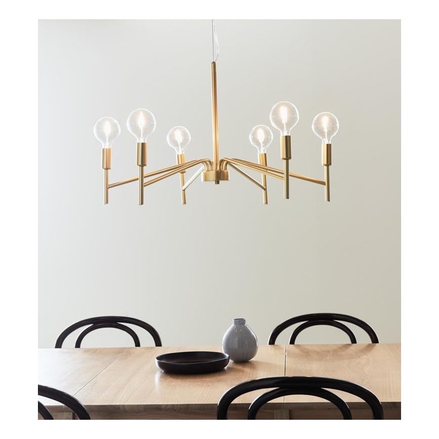 Markslöjd 108210 - Candelabro suspenso MONARCH 6xE14/18W/230V dourado