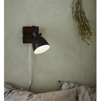 Markslöjd 108211 - Foco de parede NATIVE 1xE14/18W/230V preto/castanho