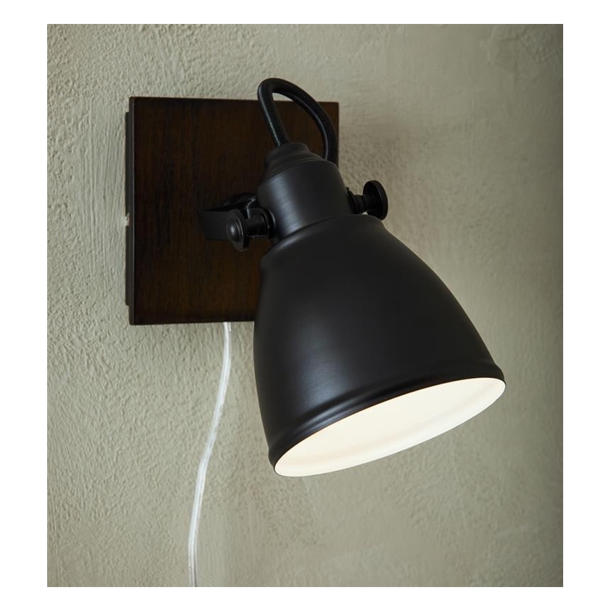 Markslöjd 108211 - Foco de parede NATIVE 1xE14/18W/230V preto/castanho