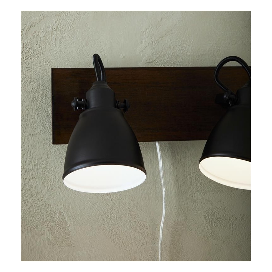 Markslöjd 108213 - Foco de parede NATIVE 2xE14/18W/230V preto/castanho
