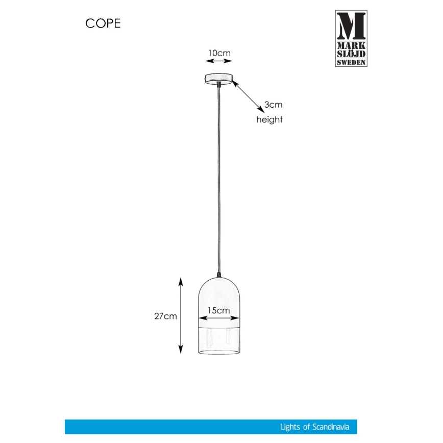 Markslöjd 108225 - Candelabro suspenso COPE 1xE14/18W/230V
