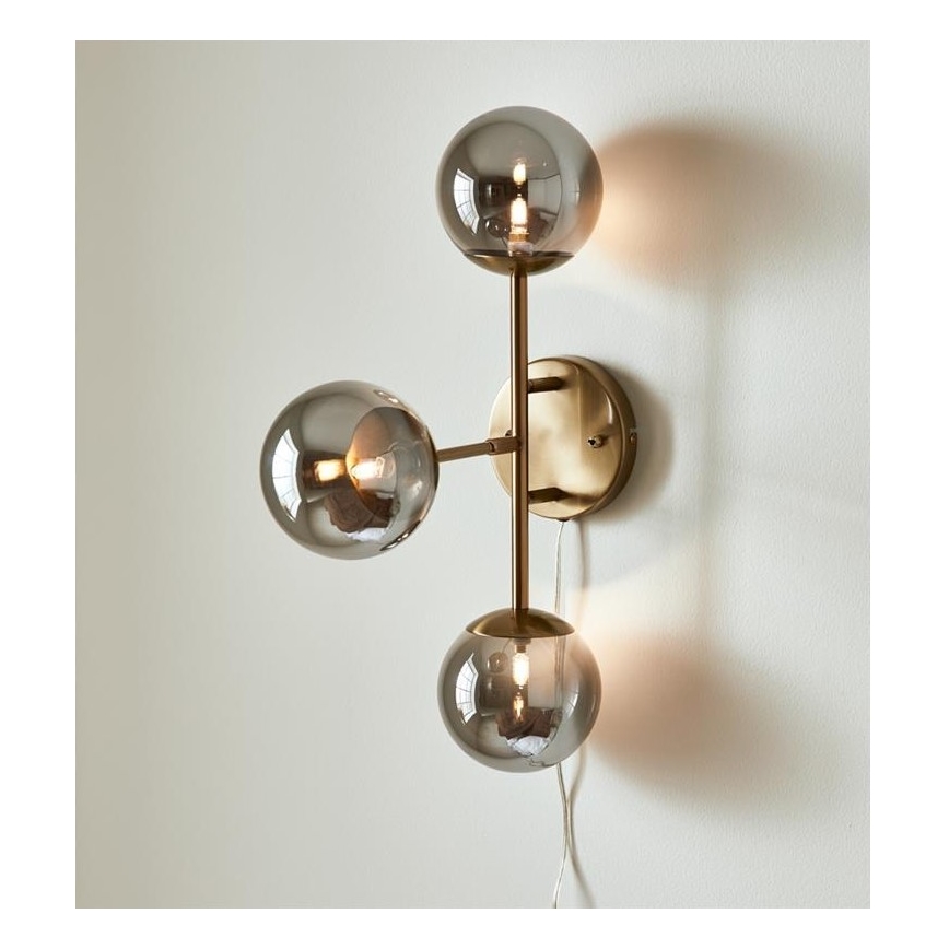 Markslöjd 108253 - Iluminação de parede TRINITY 3xG9/20W/230V dourada/cinzenta