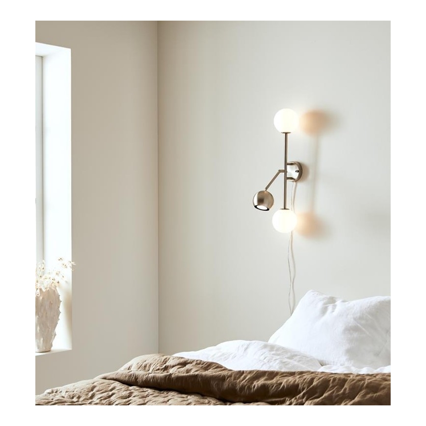 Markslöjd 108256 - Iluminação de parede BESIDE 2xG9/20W/230V + 1xGU10/7W/230V cromado mate