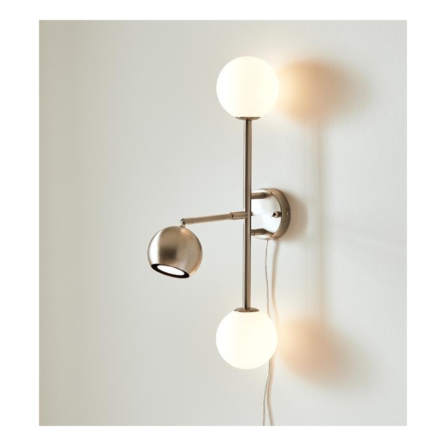 Markslöjd 108256 - Iluminação de parede BESIDE 2xG9/20W/230V + 1xGU10/7W/230V cromado mate