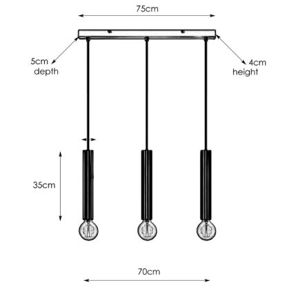 Markslöjd 108261 - Candelabro num fio SENCILLO 3xE27/40W/230V dourado