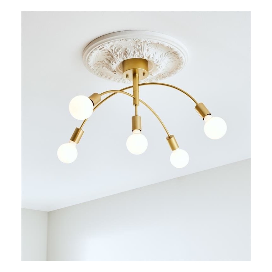 Markslöjd 108285 - Candelabro integrado CYGNUS 5xE27/40W/230V dourado