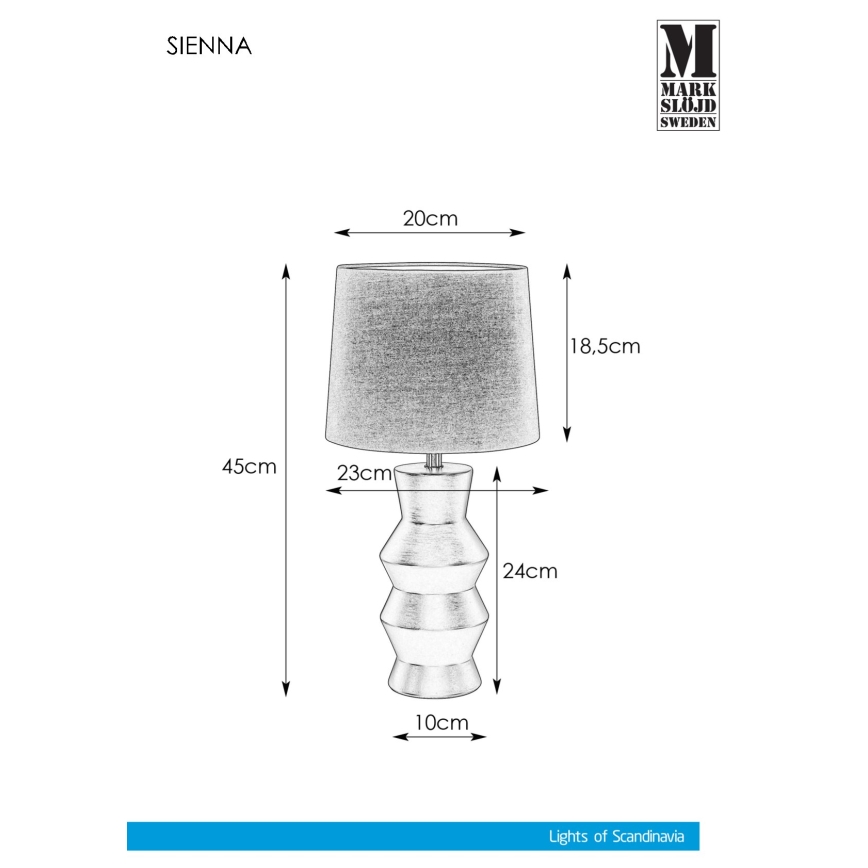 Markslöjd 108448 - Candeeiro de mesa SIENNA 1xE27/40W/230V branco