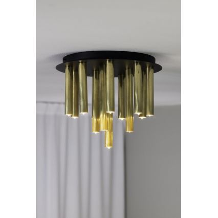 Markslöjd 108504 - Iluminação de teto GOCCE 13xG9/10W/230V dourado/preto