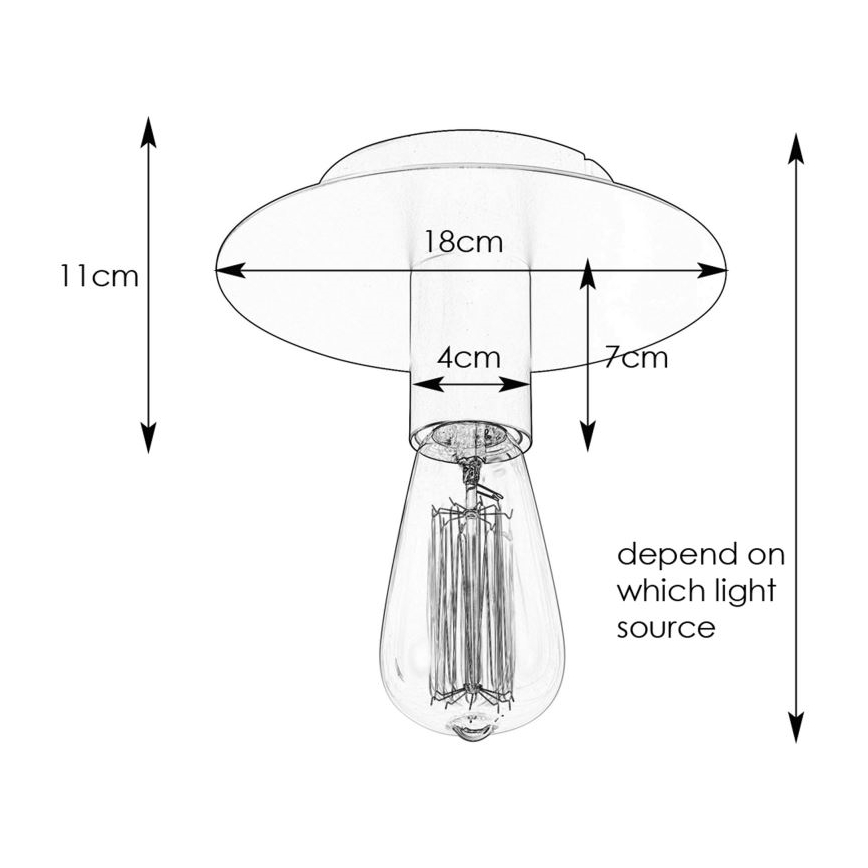 Markslöjd 108540 - Iluminação de teto PIATTO 1xE27/40W/230V preto