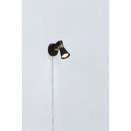 Markslöjd 108625 - Foco de parede FOLIE 1xGU10/7W/230V preto/latão