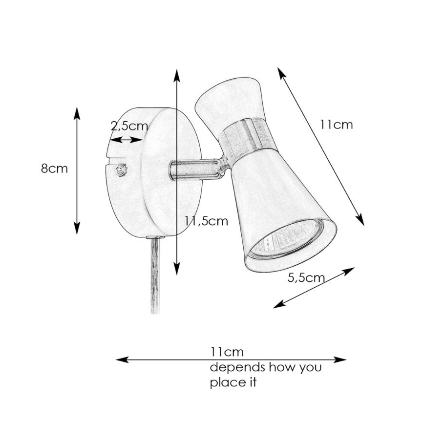 Markslöjd 108625 - Foco de parede FOLIE 1xGU10/7W/230V preto/latão