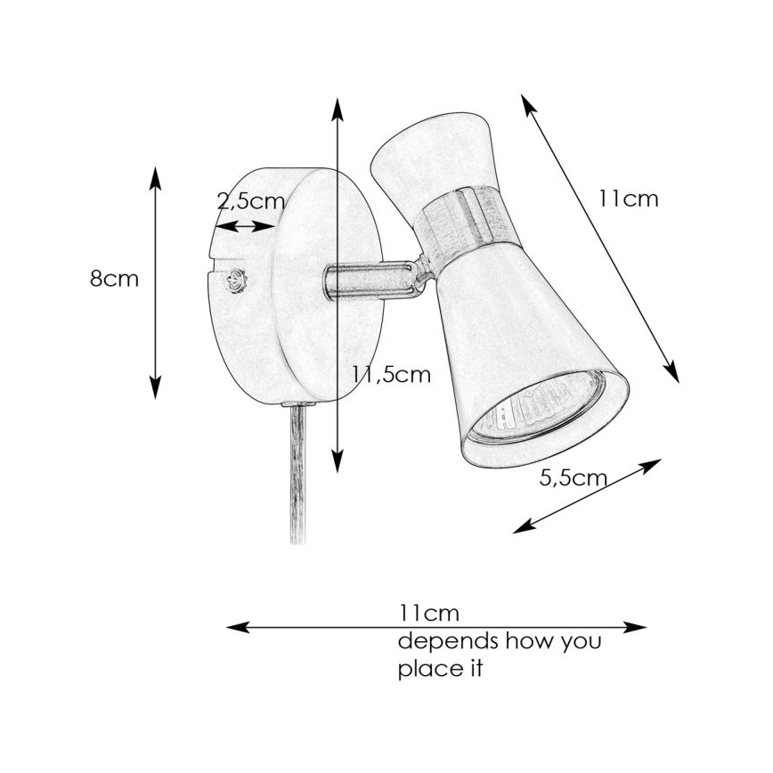 Markslöjd 108627- Foco de parede FOLIE 1xGU10/7W/230V branco/cromado mate