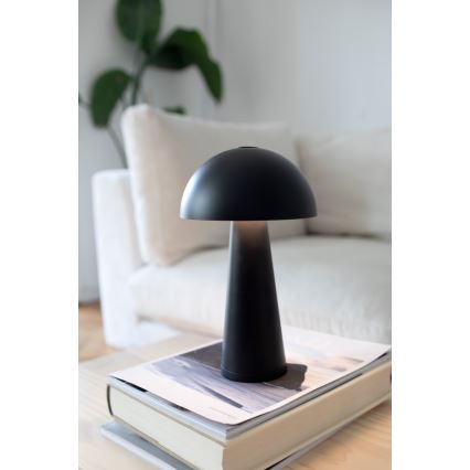 Markslöjd 108655 - Candeeiro de mesa recarregável LED dimerizável FUNGI LED/1,5W/5V 2000 mAh IP44 preto