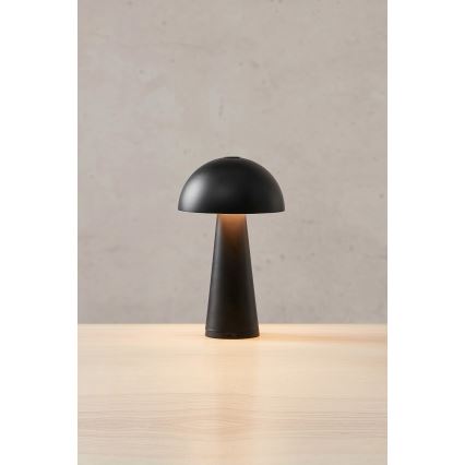 Markslöjd 108655 - Candeeiro de mesa recarregável LED dimerizável FUNGI LED/1,5W/5V 2000 mAh IP44 preto