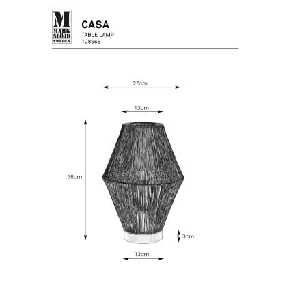Markslöjd 108666 - Candeeiro de mesa CASA 1xE27/40W/230V preto