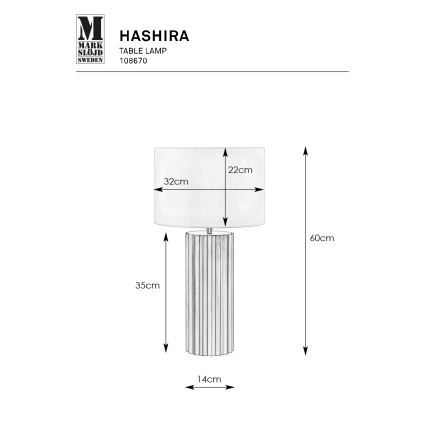Markslöjd 108670 - Candeeiro de mesa HASHIRA 1xE27/40W/230V branco/preto