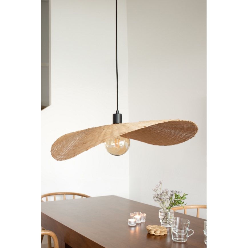 Markslöjd 108677 - Candeeiro suspenso RAYO 1xE27/40W/230V bege/bambu