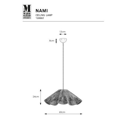 Markslöjd 108682 - Candeeiro suspenso NAMI 1xE27/40W/230V preto