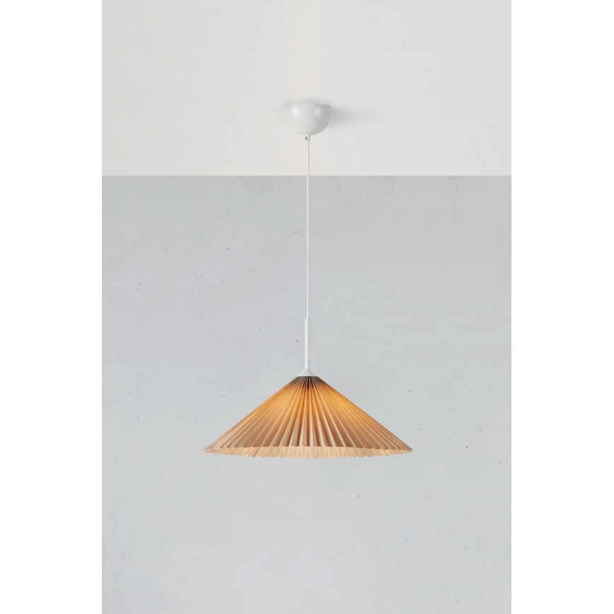 Markslöjd 108710 - Candeeiro suspenso PLISADO 1xE27/40W/230V diâmetro 50 cm bege