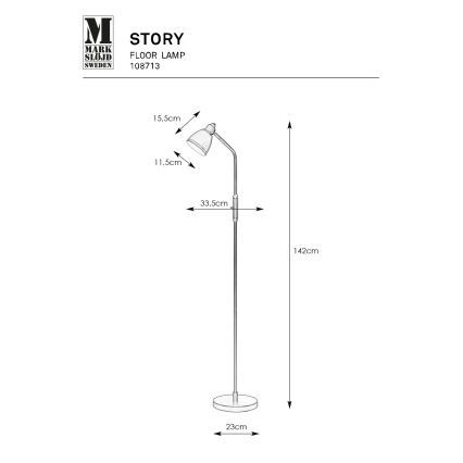 Markslöjd 108713 - Candeeiro de chão STORY 1xE14/40W/230V preto