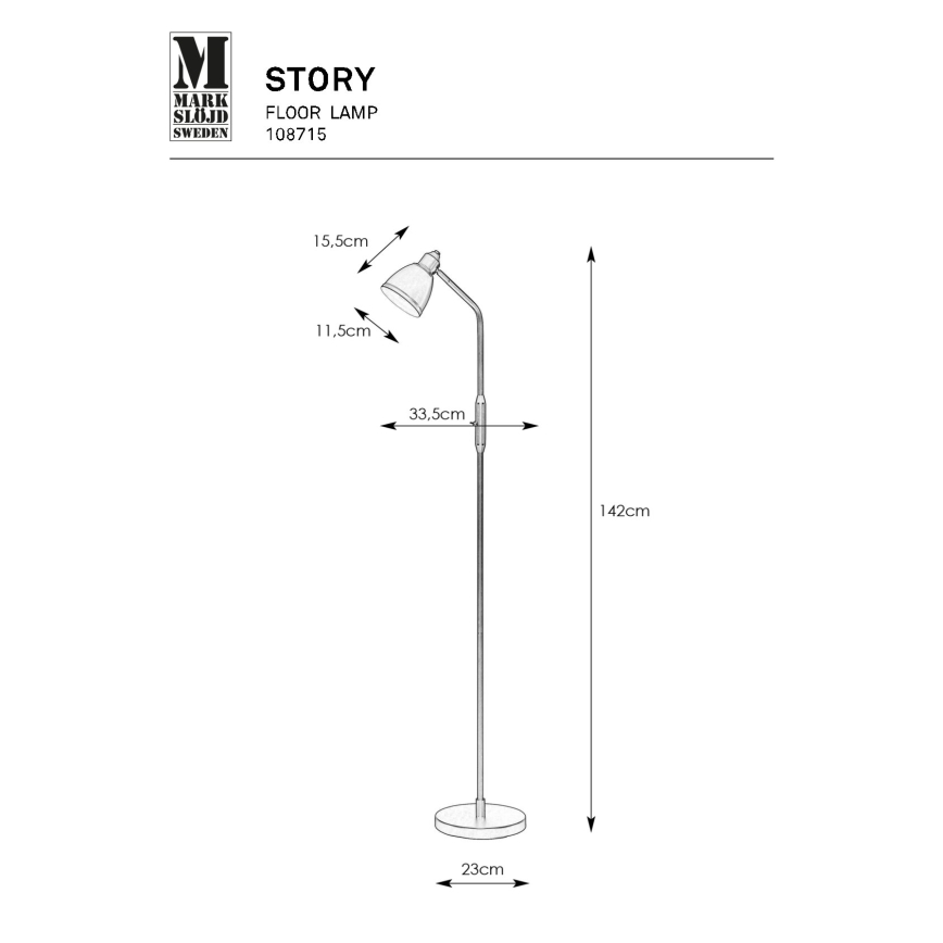 Markslöjd 108715 - Candeeiro de chão STORY 1xE14/40W/230V latão