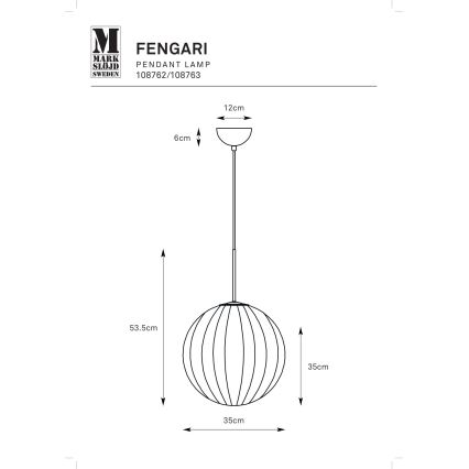 Markslöjd 108763 - Candeeiro suspenso FENGARI 1xE14/40W/230V bege