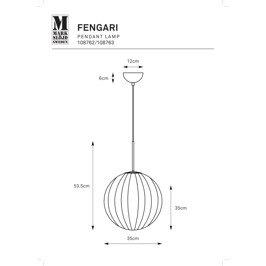 Markslöjd 108763 - Candeeiro suspenso FENGARI 1xE14/40W/230V bege