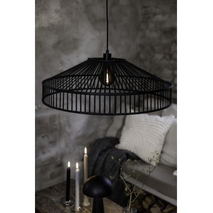 Markslöjd 108782 - Candeeiro suspenso TAPA 1xE27/40W/230V preto/bambu