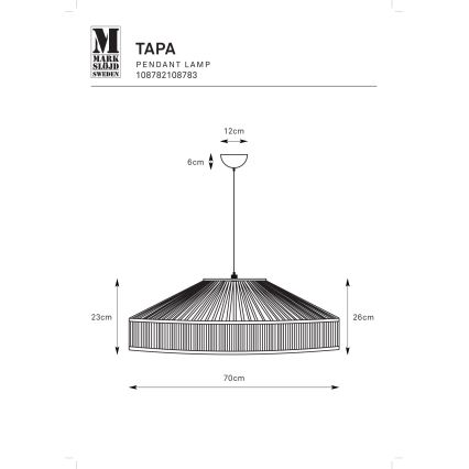 Markslöjd 108783 - Candeeiro suspenso TAPA 1xE27/40W/230V bege/bambu
