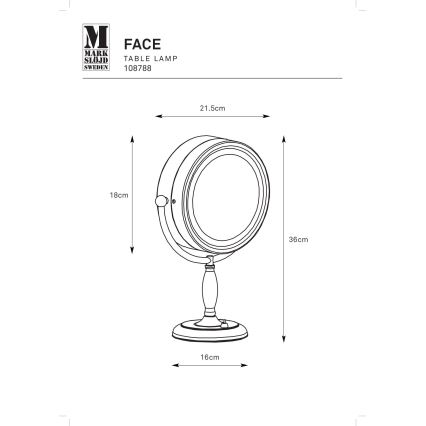 Markslöjd 108788 - Cosmetic espelho FACE 1xE14/25W/230V