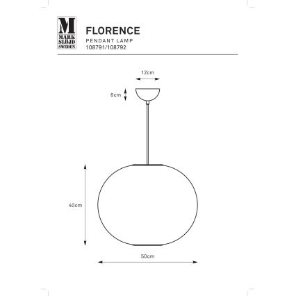 Markslöjd 108791 - Candeeiro suspenso FORENCE 1xE27/40W/230V diâmetro 50 cm preto