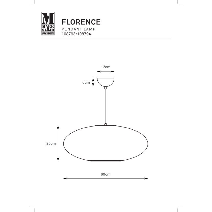 Markslöjd 108793 - Candeeiro suspenso FORENCE 1xE27/40W/230V diâmetro 60 cm preto