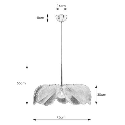 Markslöjd 108818 - Candeeiro suspenso STYRKA 1xE27/40W/230V diâmetro 75 cm branco