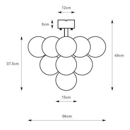 Markslöjd 108845 - Lustre de tecto fixo MERLOT 13xG9/18W/230V Ø 56 cm preto/fumado